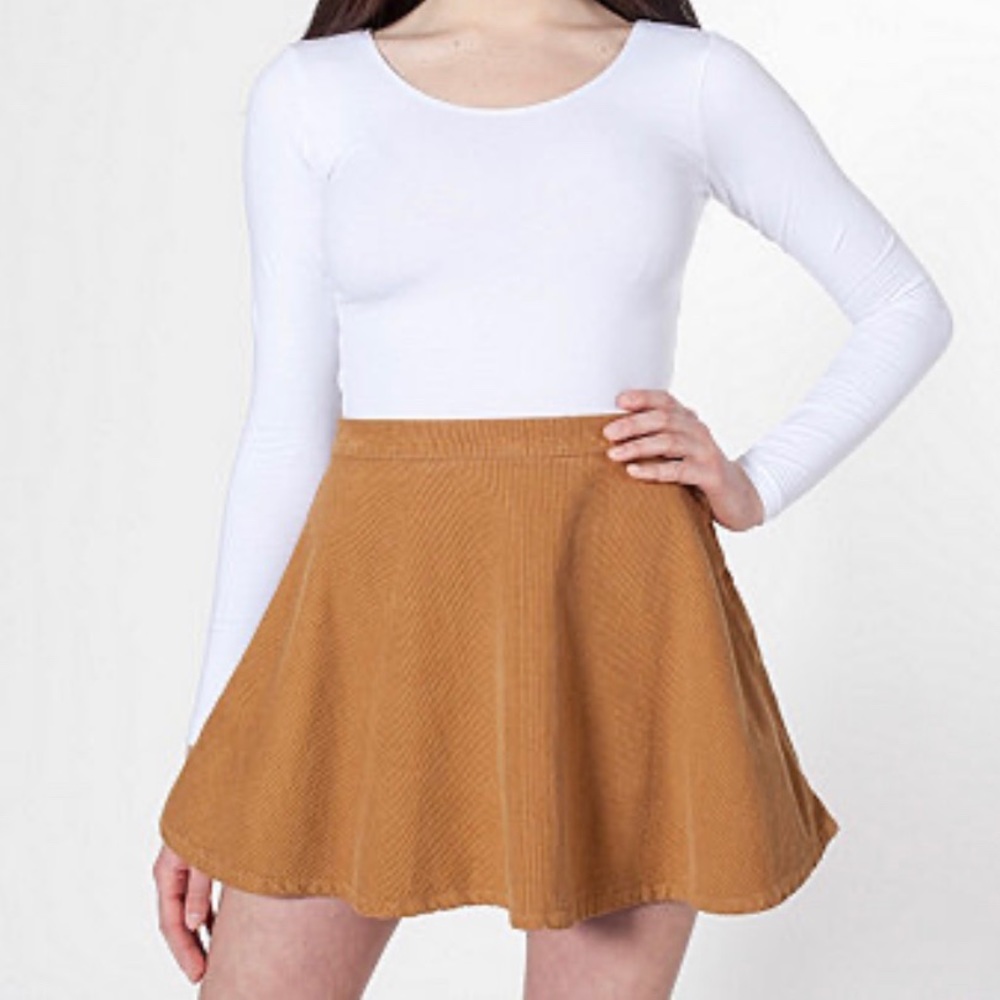 American Apparel corduroy circle skirt camel